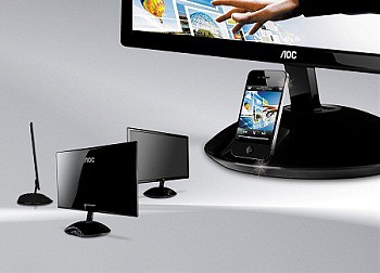 На выставке CES 2012 компания AOC представит стильный монитор со встроенной док-станцией для iPhone®, а также другие новые дисплеи