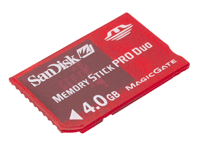 Карта памяти SanDisk
 Memory Stick PRO Duo - уже 4 Гб!